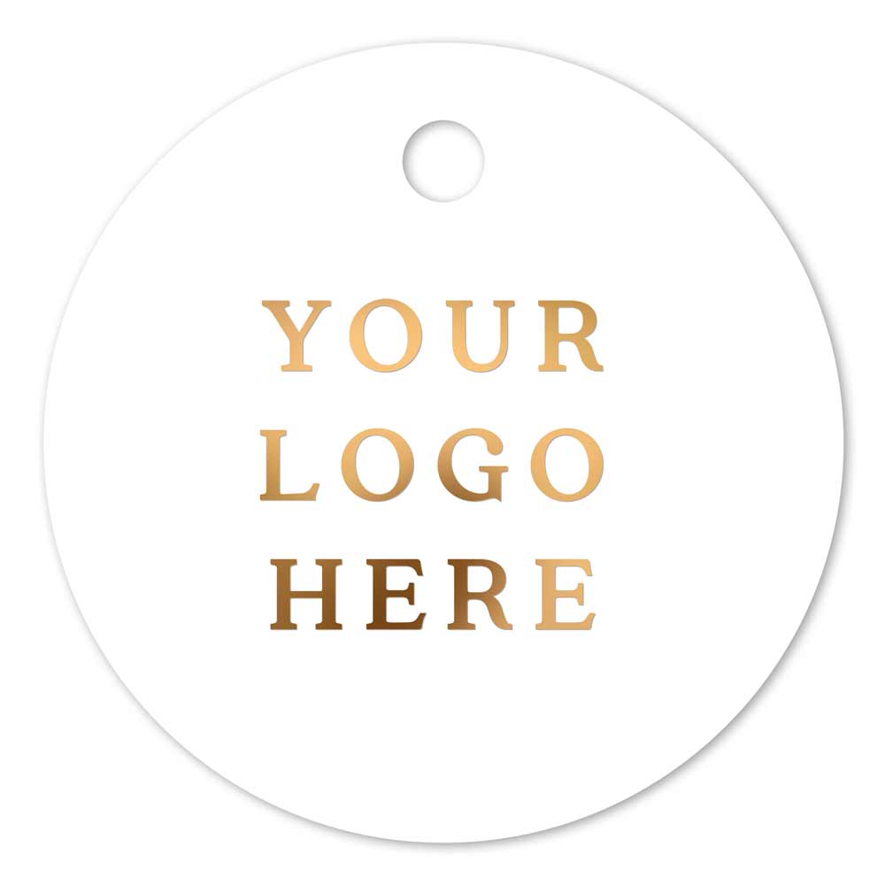 Personalized round tag with custom logo - XOXOKristen