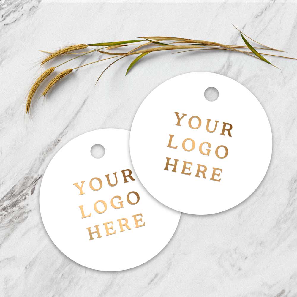 Personalized round tag with custom logo - XOXOKristen