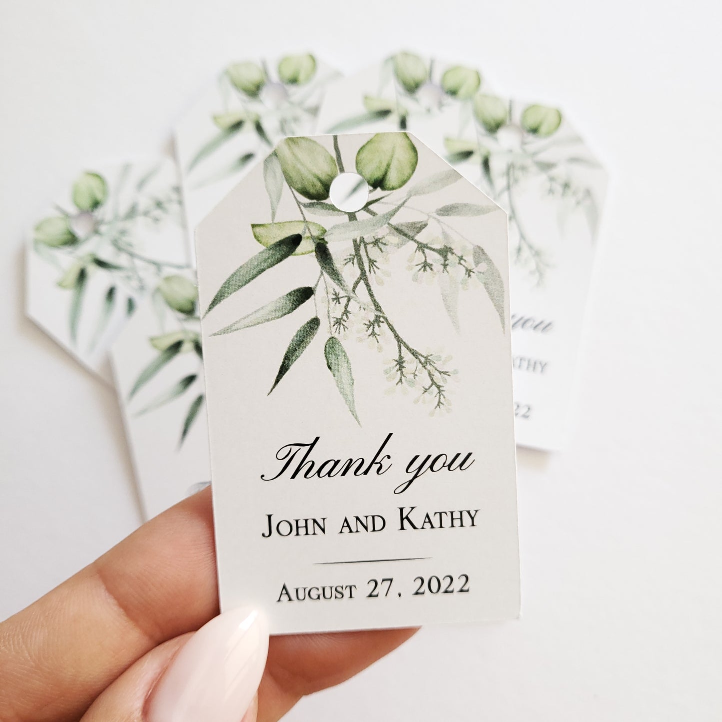 custom greenery wedding hang tags - XOXOKristen