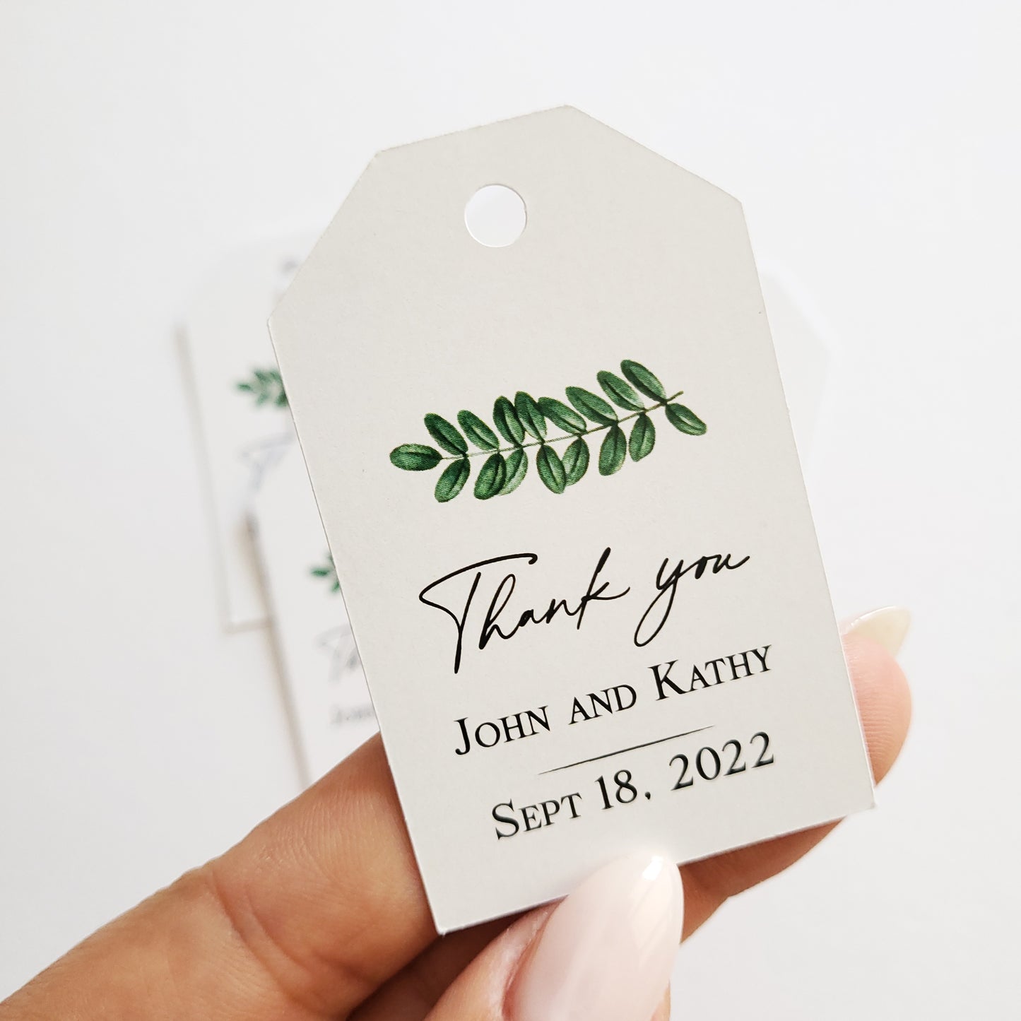 personalized greenery wedding favor hang tags - XOXOKristen