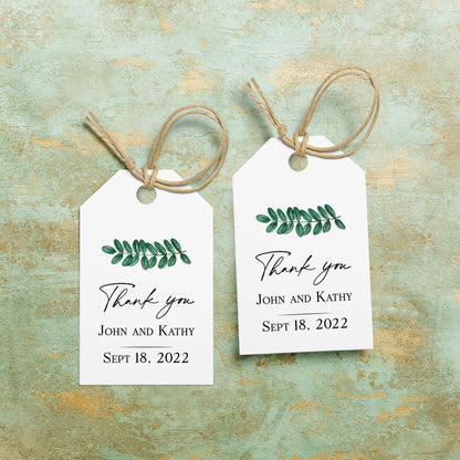 personalized greenery wedding favor hang tags - XOXOKristen