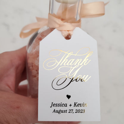 gold foiled wedding favor tags -  XOXOKristen