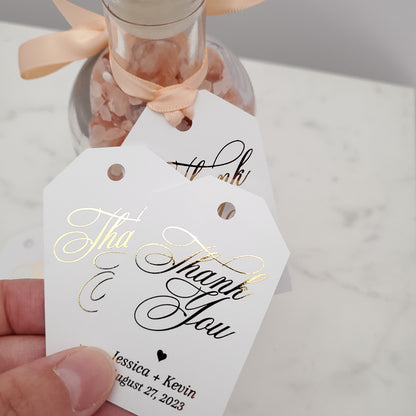 gold foiled wedding favor tags - XOXOKristen