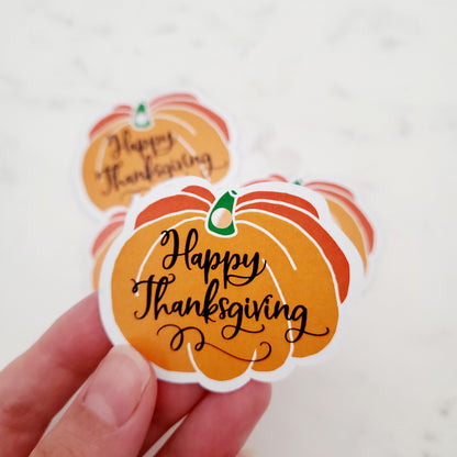 pumpkin shaped happy thanksgivig tag - XOXOKristen