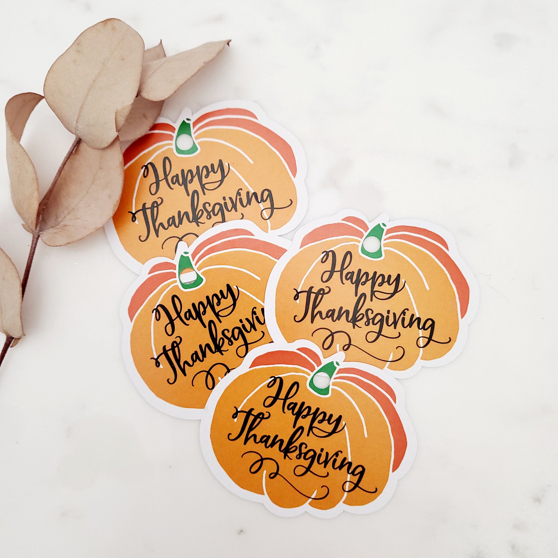 pumpkin shaped happy thanksgivig tag - XOXOKristen