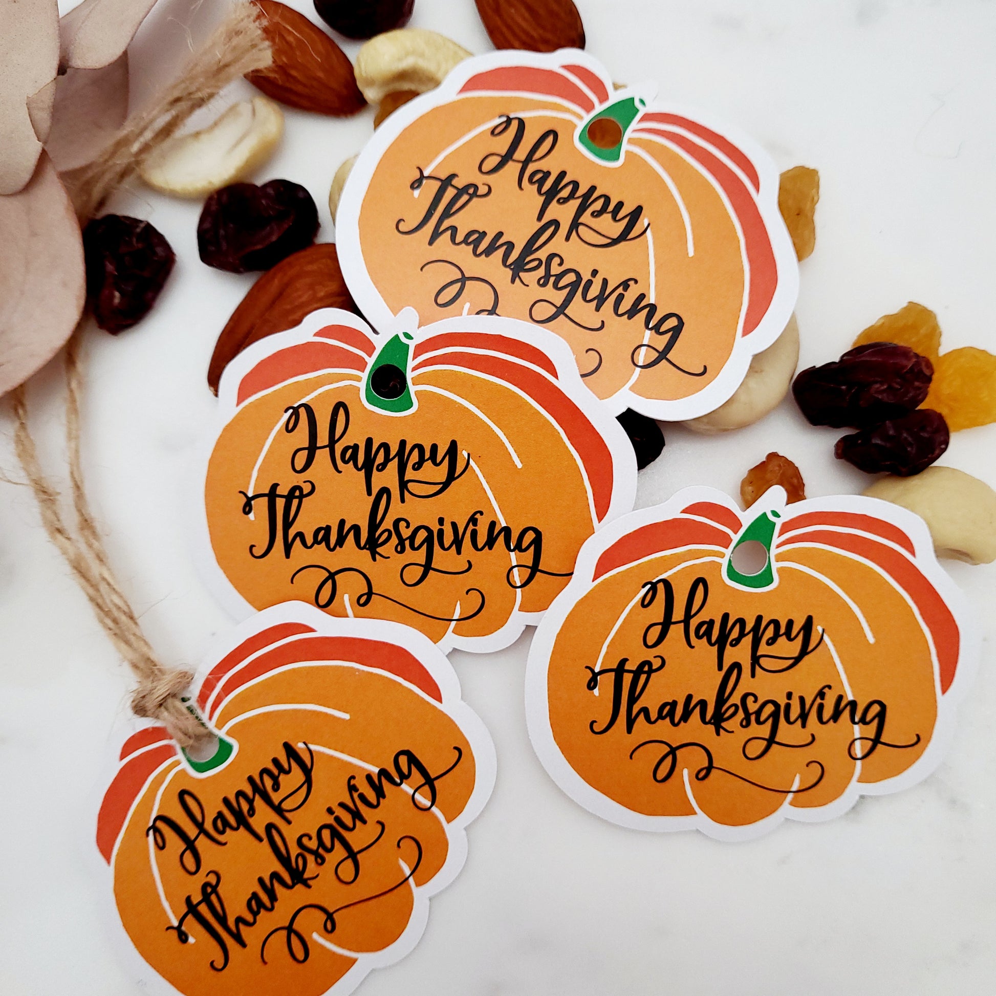 pumpkin shaped happy thanksgivig tag - XOXOKristen