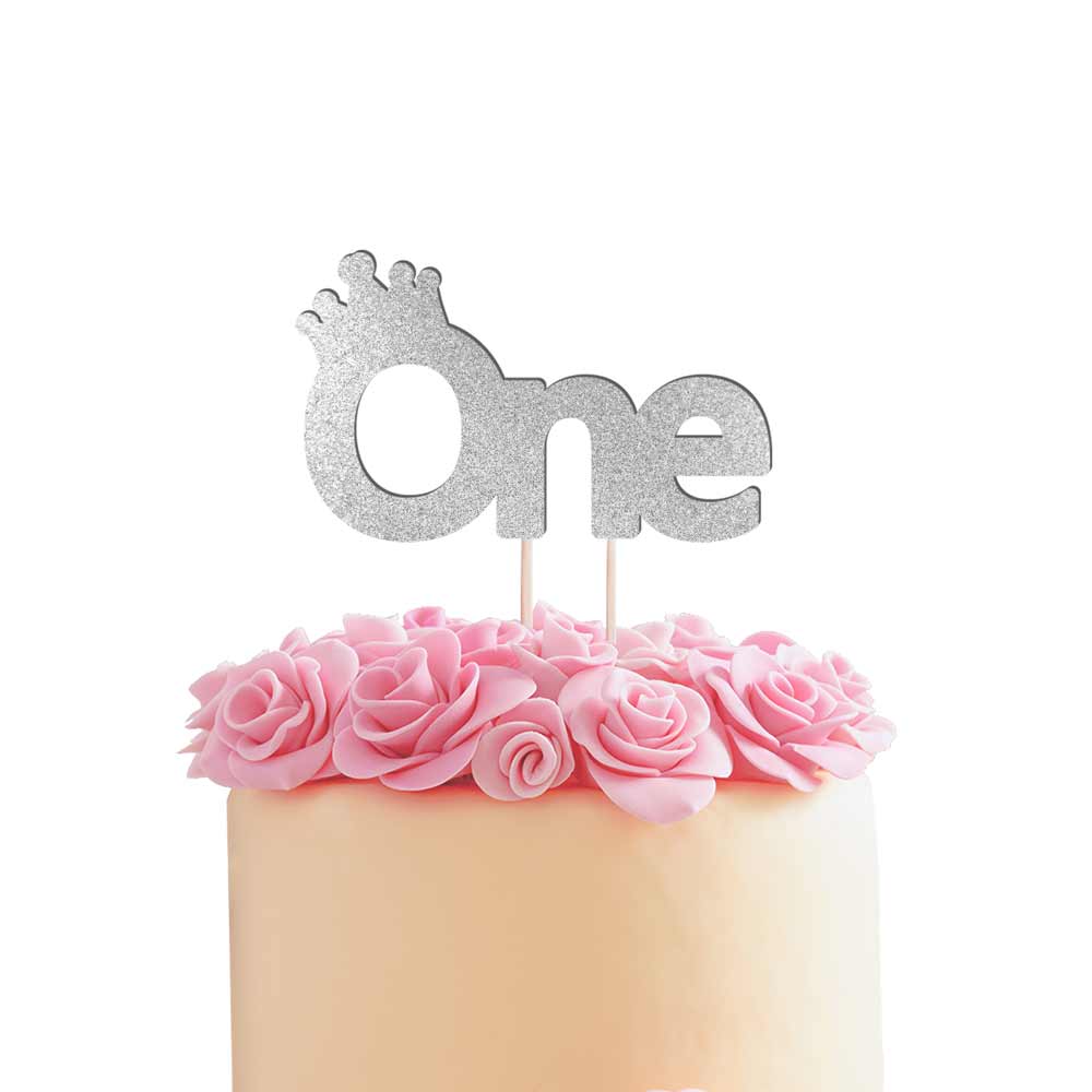 Gold glitter first birthday cake topper -  XOXOKristen