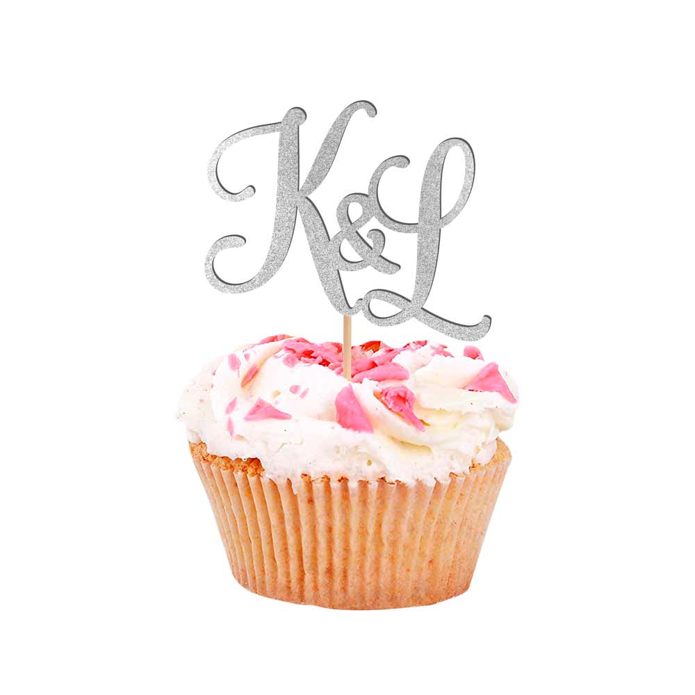 Custom Initials Cupcake Toppers Set of 12 - XOXOKristen
