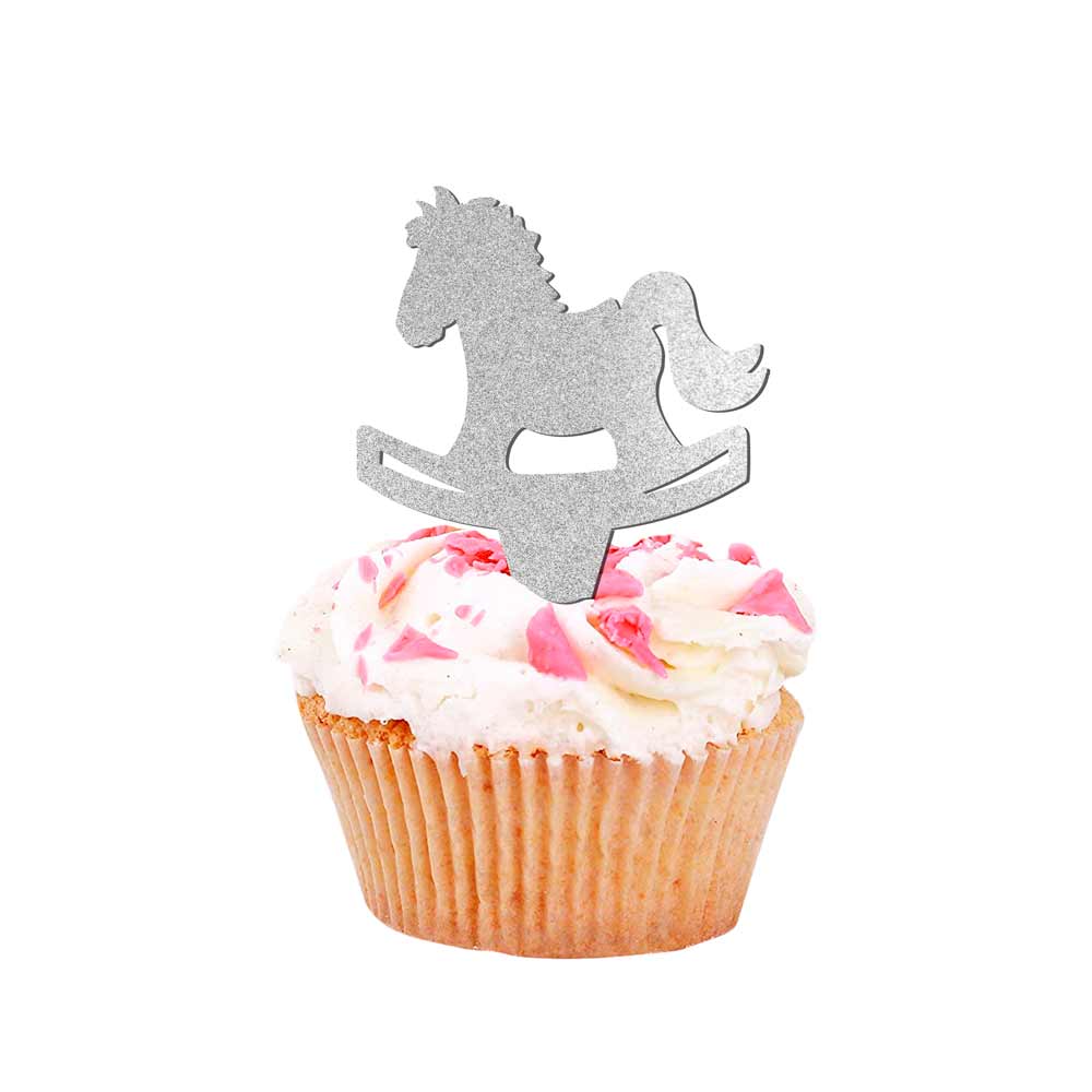 Baby shower horse toy shaped cupcake topper - XOXOKristen