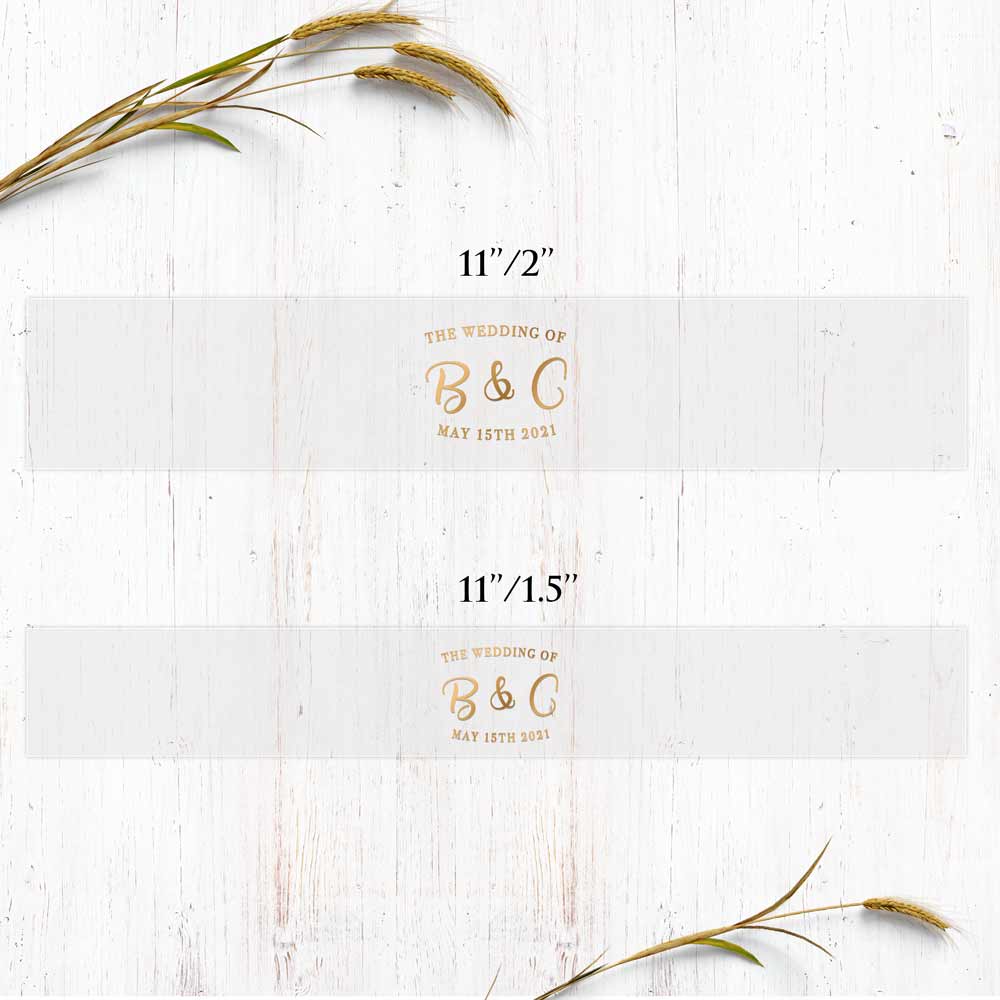 Vellum gold foiled belly band sizes 11x2 inch and 11x1.5 inch -  XOXOKristen