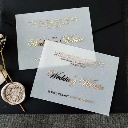 Vellum wedding website insert cards -  XOXOKristen 
