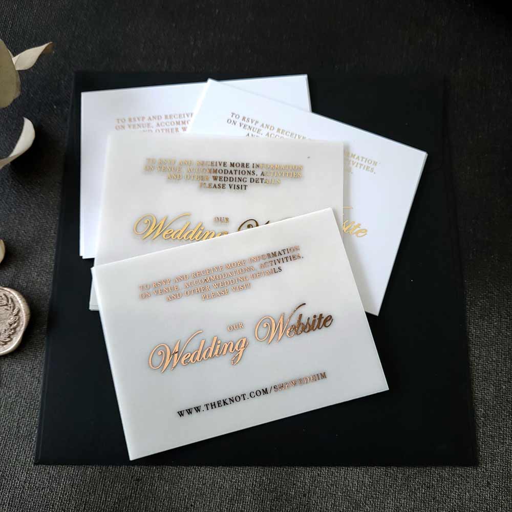 Vellum wedding website insert cards -  XOXOKristen 