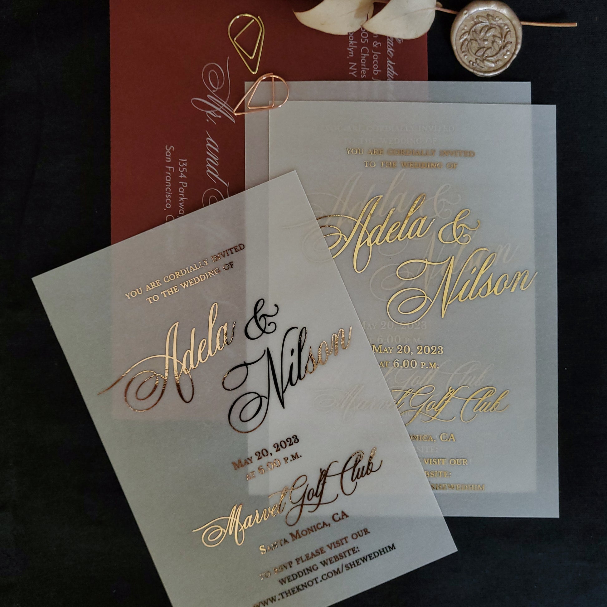 elegant vellum invitations - XOXOKristen 