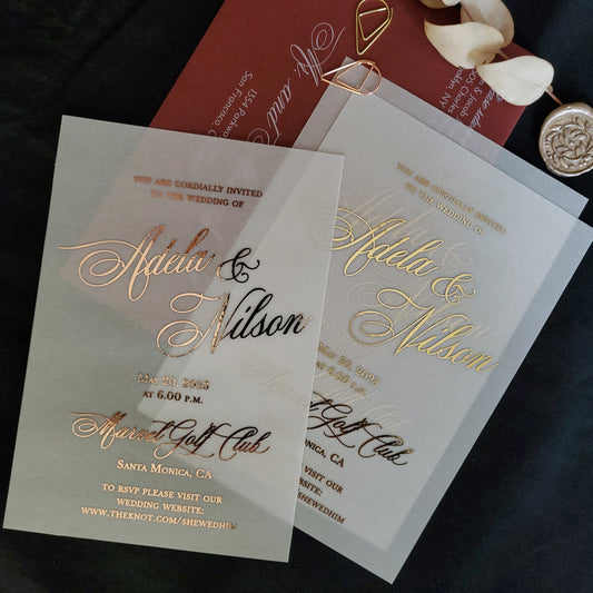 elegant vellum invitations - XOXOKristen 