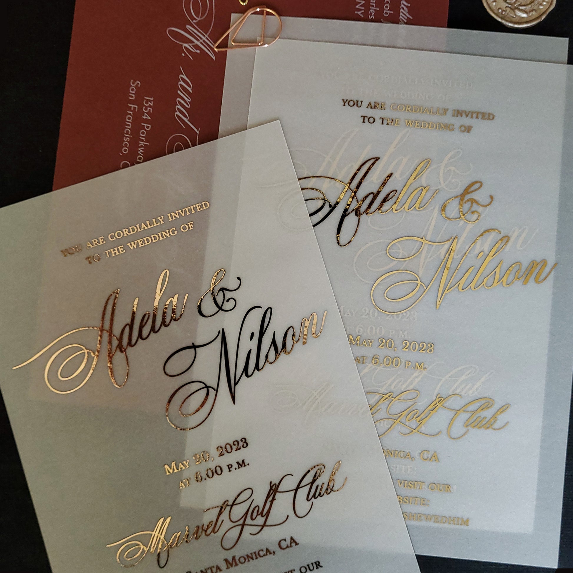 elegant vellum invitations - XOXOKristen 