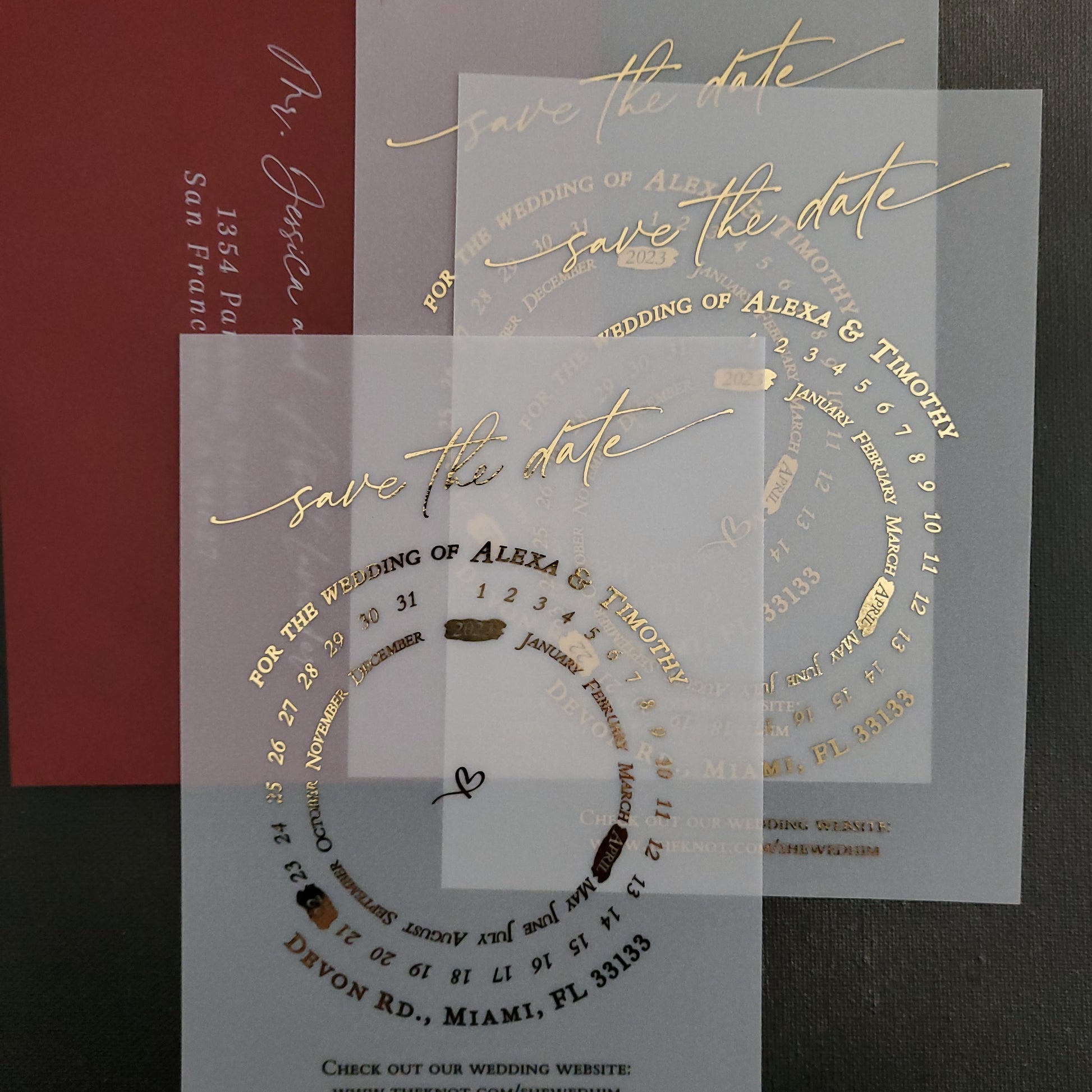 gold foiled vellum save the date invites - XOXOKristen 
