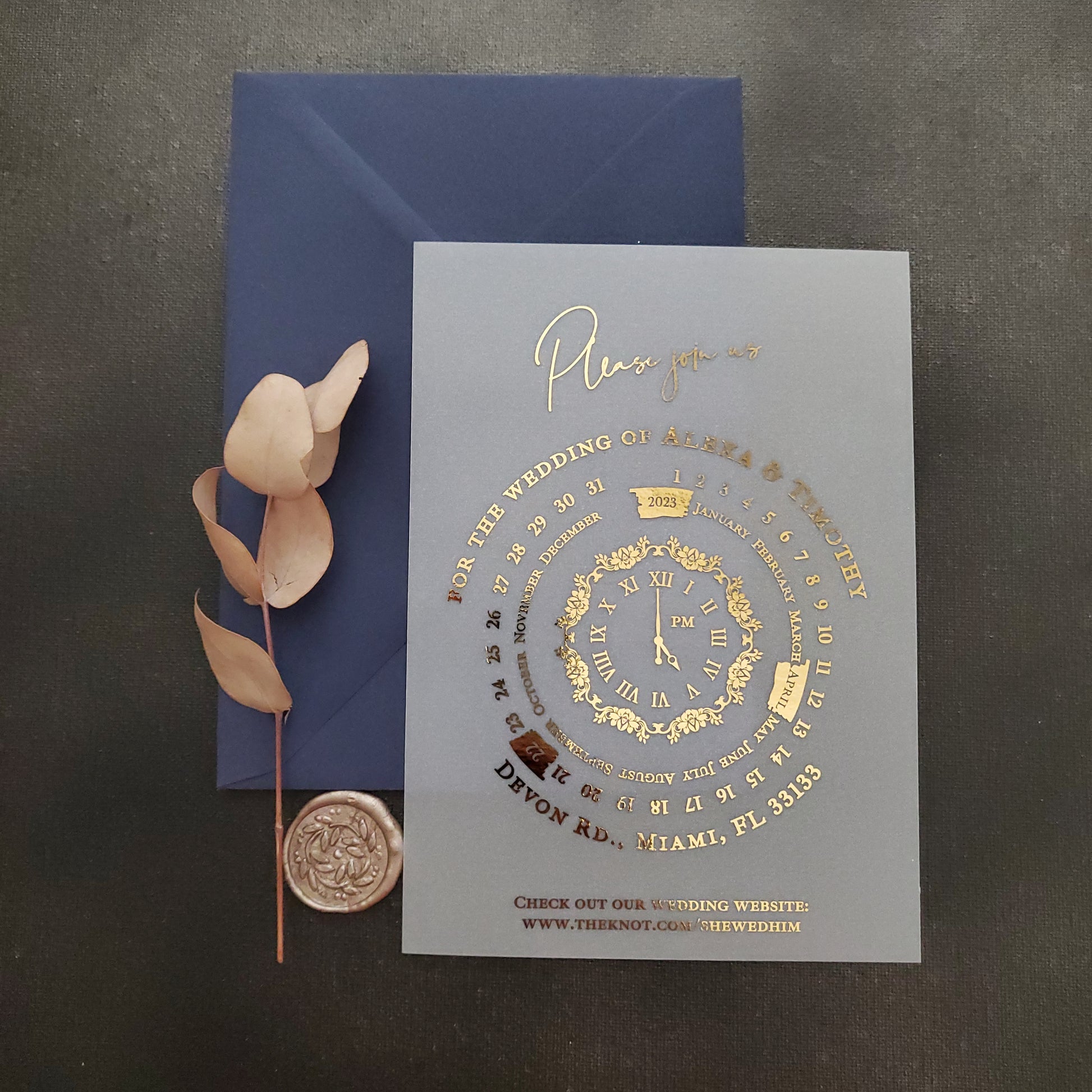 luxurious gold foiled vellum save the date cards - XOXOKristen