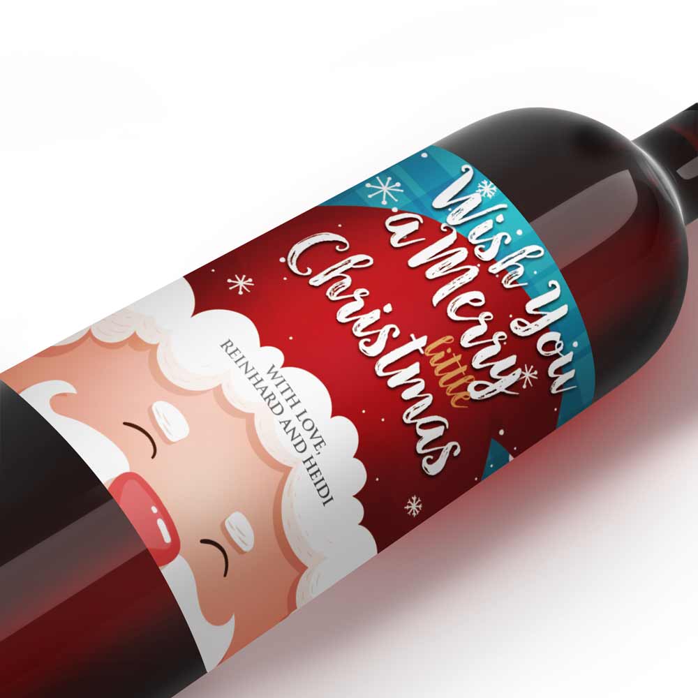 Cute and personalized wine & champagne bottle Christmas labels - XOXOKristen
