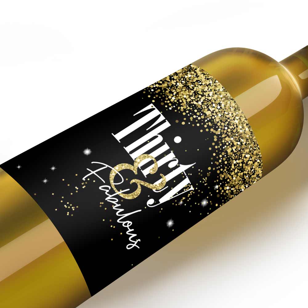 Funny Thirty and Thirsty, Thirty and Fabilious, Firty Thirty Birthday Wine labels - xoxokristen