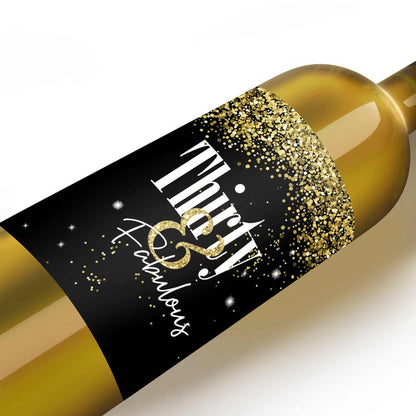 Funny Thirty and Thirsty, Thirty and Fabilious, Firty Thirty Birthday Wine labels - xoxokristen