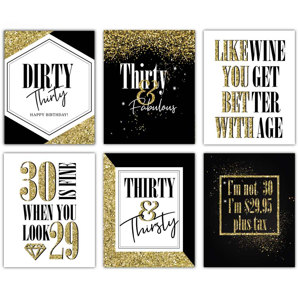 Funny Thirty and Thirsty, Thirty and Fabilious, Firty Thirty Birthday Wine labels - xoxokristen