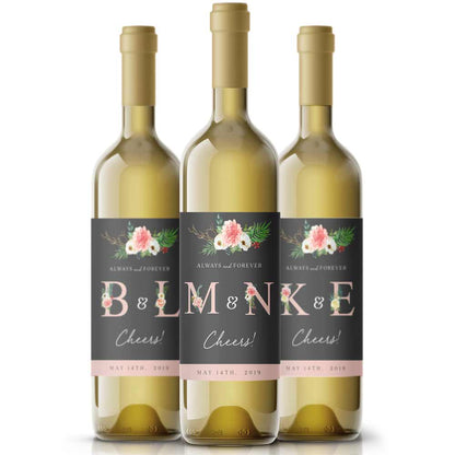 Personalized wedding wine bottle labels - XOXOKristen