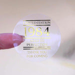 Aged to Perfection Clear Thank You Sticker - XOXOKristen