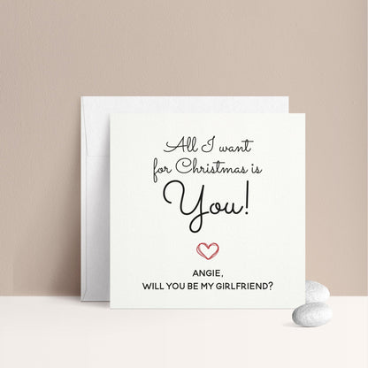 All I want for Christmas is You Girlfriend Proposal Cards - XOXOKristen