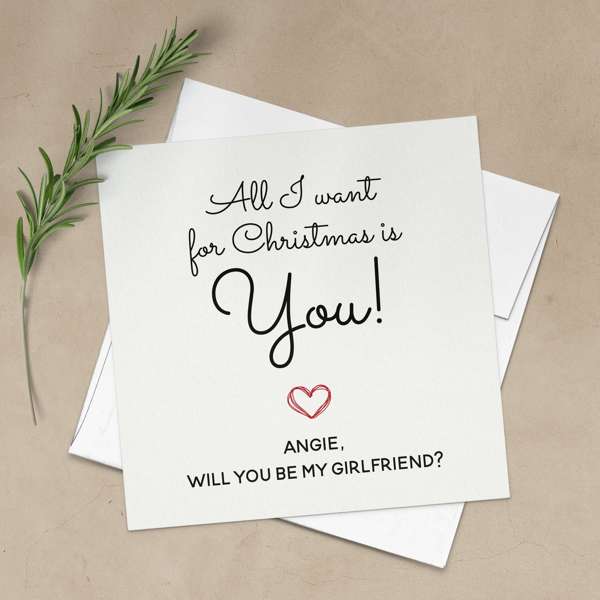 All I want for Christmas is You Girlfriend Proposal Cards - XOXOKristen
