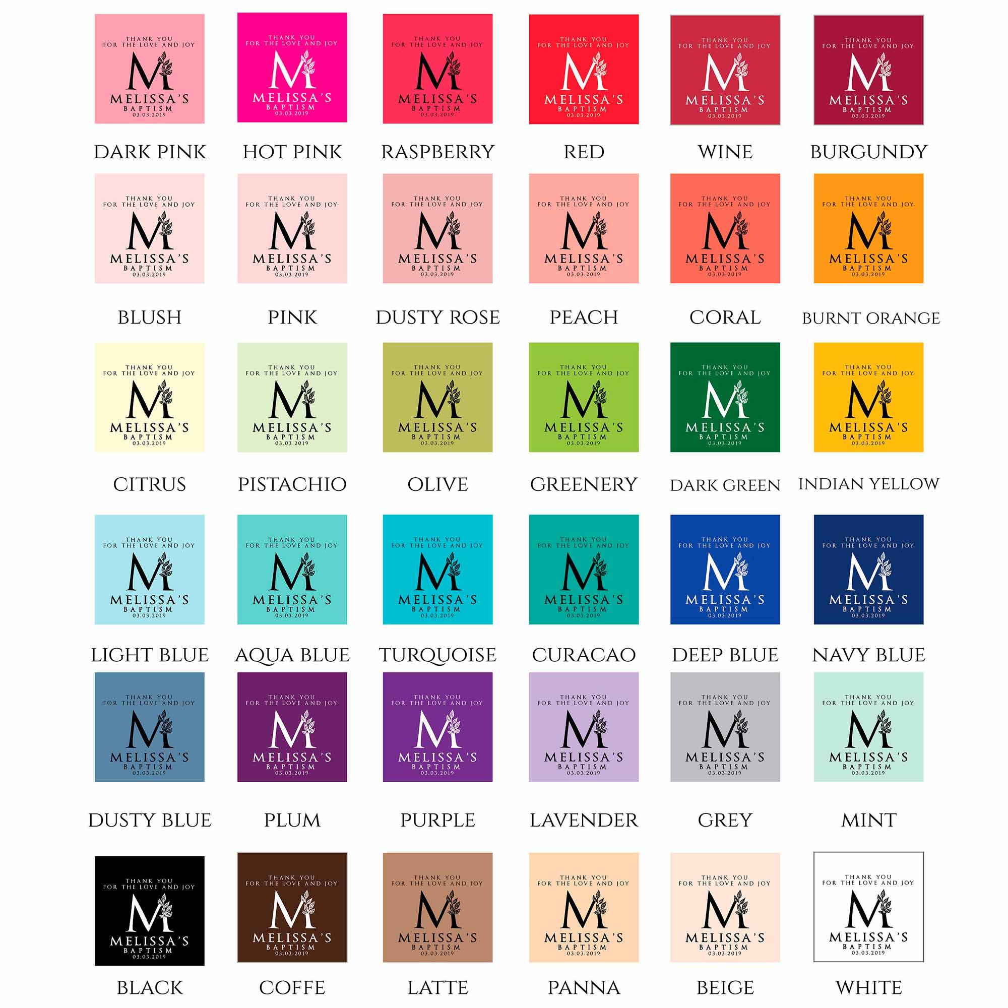 Baptism Thank You Monogram Tag - XOXOKristen