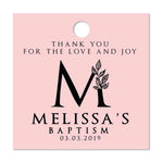 Baptism Thank You Monogram Tag - XOXOKristen