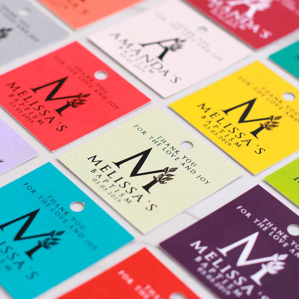 Baptism Thank You Monogram Tag - XOXOKristen