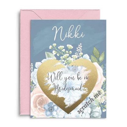 Blue Baby Breath Scratch - off Proposal Card - XOXOKristen