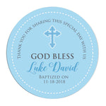 Blue Baptism Celebration Thank you Sticker - XOXOKristen