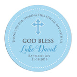 Blue Baptism Celebration Thank you Sticker - XOXOKristen