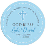 Blue Baptism Celebration Thank you Sticker - XOXOKristen