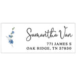 Blue Flower Stalk Return Address Label - XOXOKristen