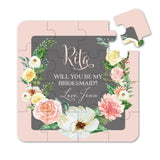 Blush and Grey Garden Beauties Will you be my Bridesmaid Puzzle - XOXOKristen