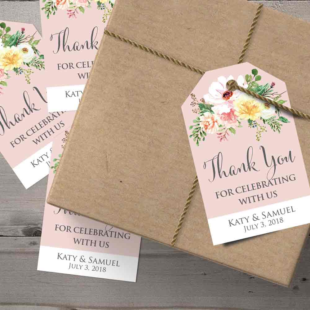 Blush and White Garden Flowers Favor Tags - XOXOKristen