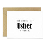 Bolded Script Will you be my Usher Proposal Cards - XOXOKristen