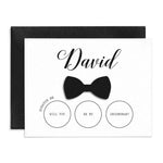 Bow tie Card Scratch - off Groomsman Proposal Card - XOXOKristen