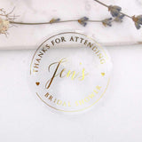 Bridal Shower Clear Foiled Stickers - XOXOKristen