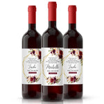 Burgundy Bouquet Will you be my Bridesmaid Wine Bottle Label - XOXOKristen