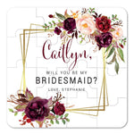 Burgundy & Geometric Frame Bridesmaid Puzzle Proposal - XOXOKristen