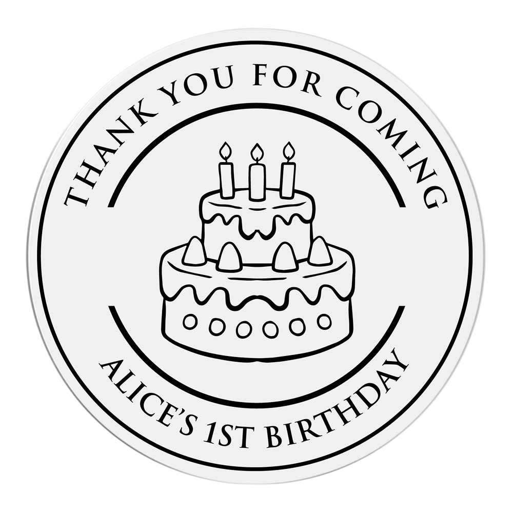 Cake and Candles Birthday Thank you Sticker - XOXOKristen