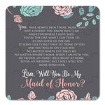 Chalkboard Flowers Maid of Honor Puzzle Proposal - XOXOKristen