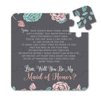 Chalkboard Flowers Maid of Honor Puzzle Proposal - XOXOKristen