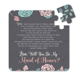Chalkboard Flowers Maid of Honor Puzzle Proposal - XOXOKristen