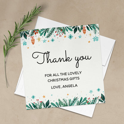 Christmas Thank you for all the Gifts Card - XOXOKristen