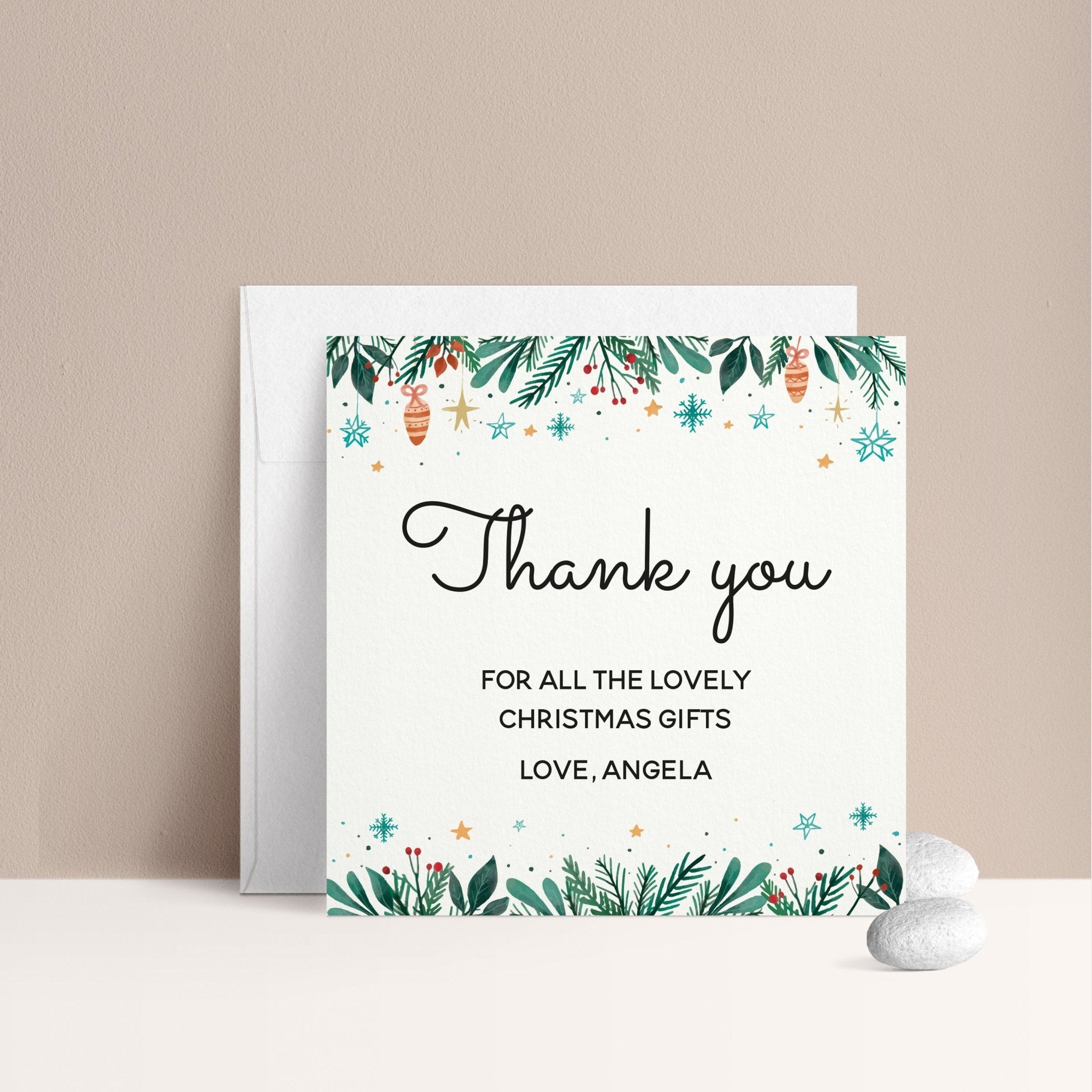 Christmas Thank you for all the Gifts Card - XOXOKristen